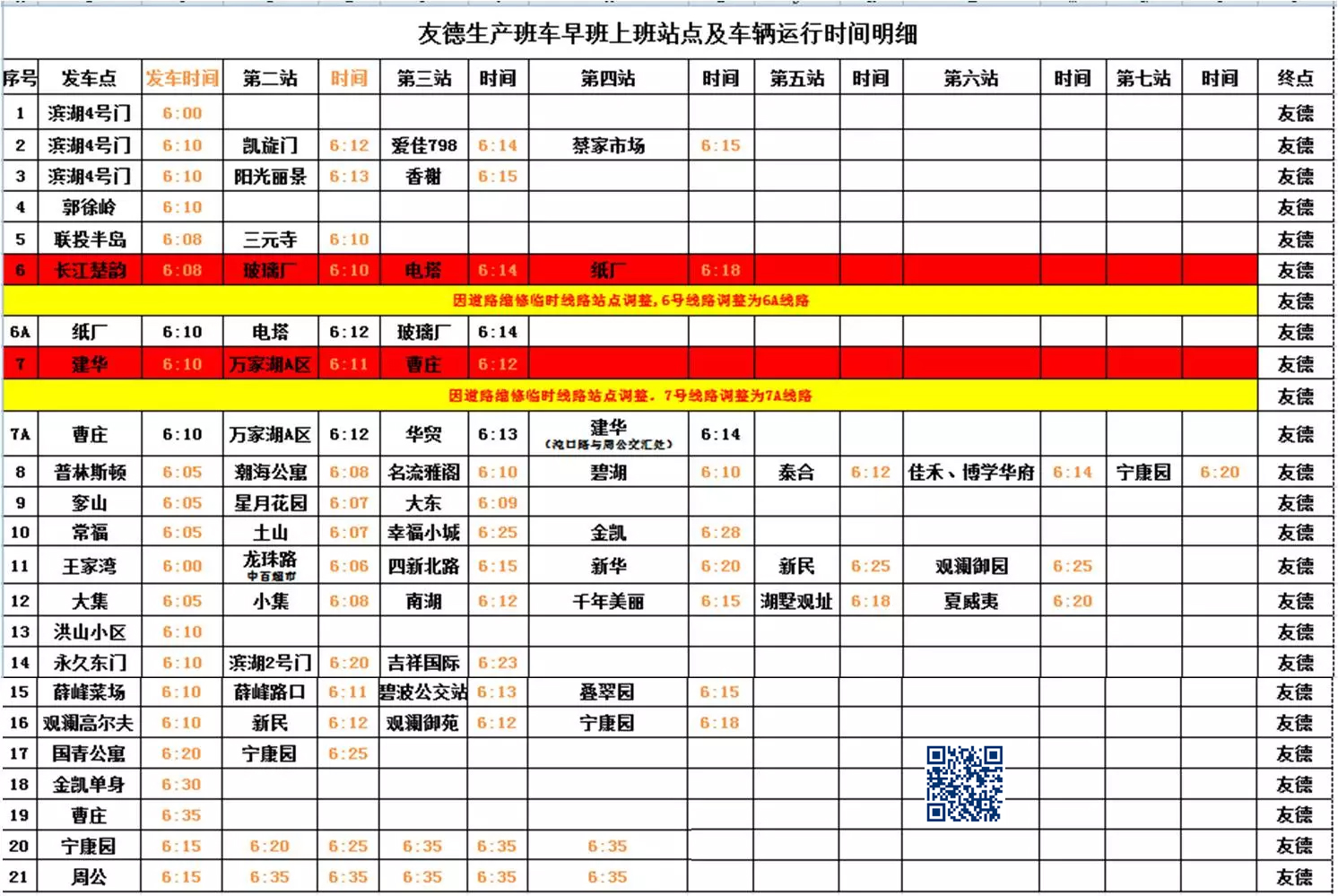 武汉友德汽车电器有限公司通勤车线路图